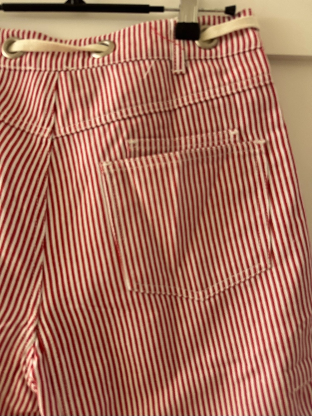 Red & White Striped barrel leg Pants - Picture 4 of 6